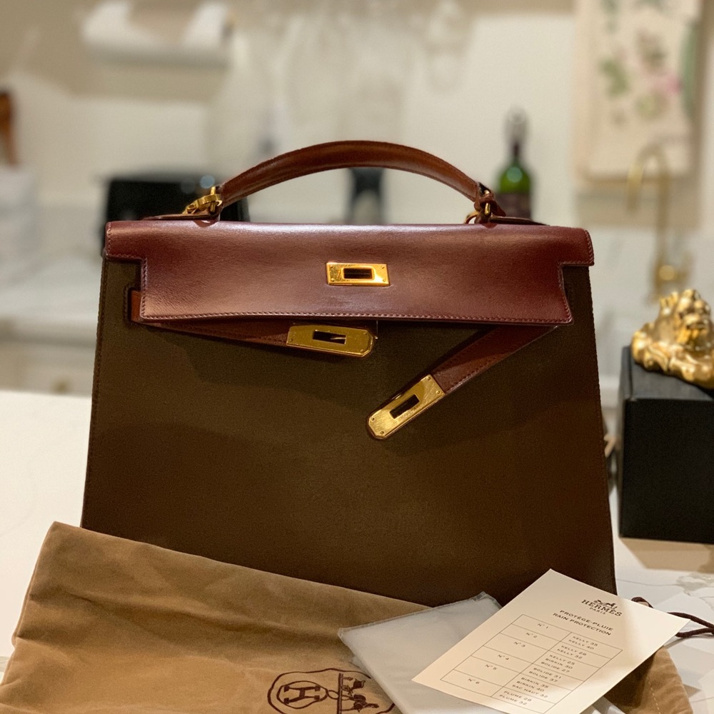 Hermès Kelly 32 Tri-Color; Vintage